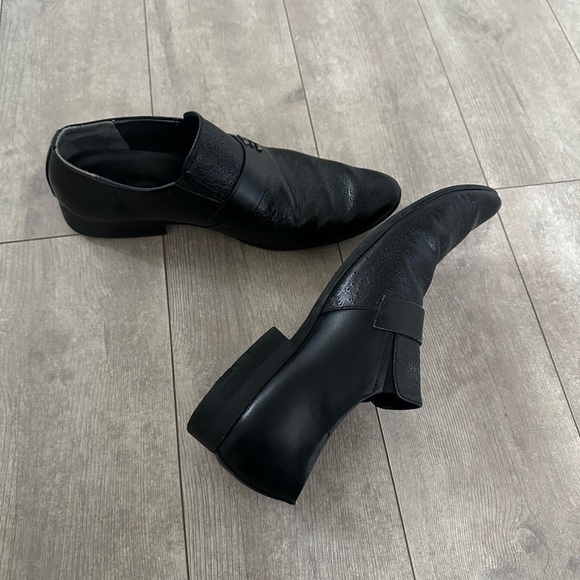 Mochi Men’s Black Leather Dress Slip On Shoes Moccasins size 42 (9) main image 6